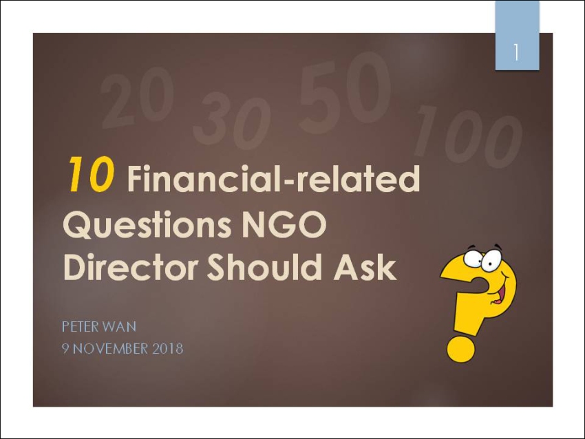 Ten Financial-related Questions NGO Directors Should Ask