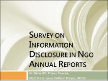 Findings of Survey on Information Disclosure In NGO Annual Reports