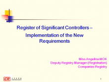 Register of Significant Controllers - Implementation of the New Requirements