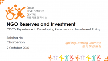 Experience in Developing Agency’s Reserve and Investment Policy