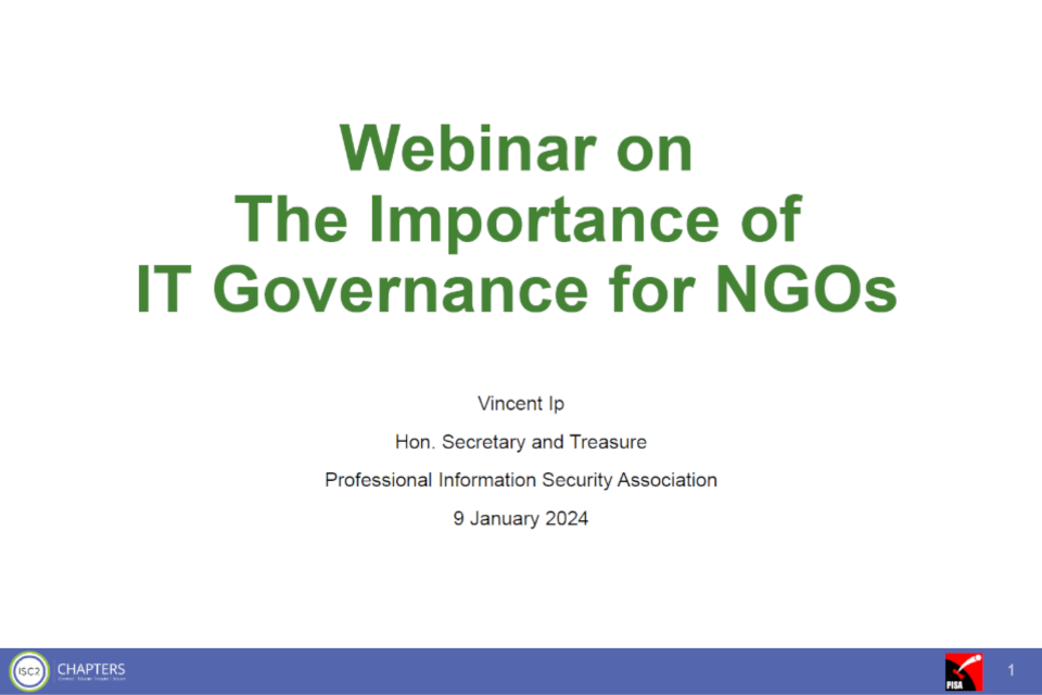 Webinar on the Importance of IT Governance for NGOs
