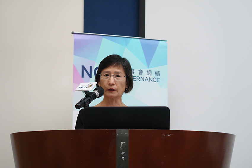 Mrs Karen Ho, Consultant of Companies Registry, explained the requirements on financial reporting and information disclosure under the Companies Ordinance.