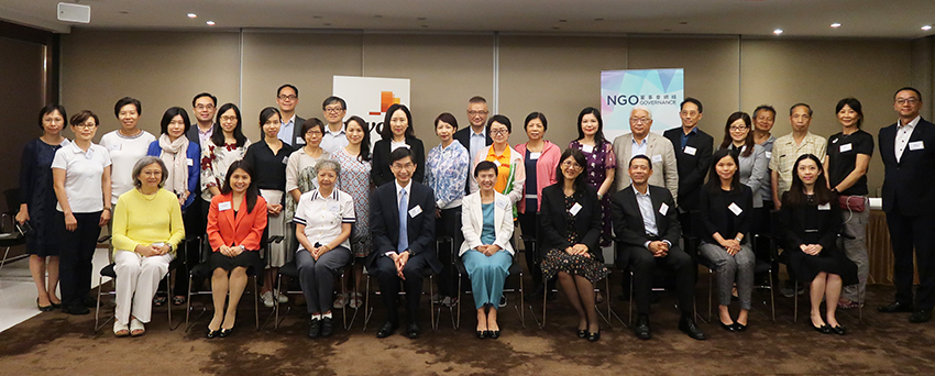 Group photo of the participating NGOs of Governance Engagement Day, lawyers and representatives from the Law Society of Hong Kong, and representatives of the Council.